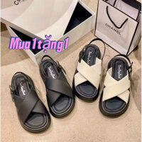 Sandal Nữ Đế Bánh Mì Quai Chéo Bản To Đi Êm Chấn Phong Cách Mới 2024 A8
