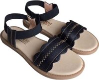 Sandal nữ  đế bệt Trường Hải da bò thật màu đen SD0133 HÌNH ẢNH THẬT - ĐEN - 35