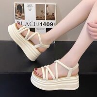 Sandal nữ đế cao 6cm thời trang quai mảnh Dominic full box