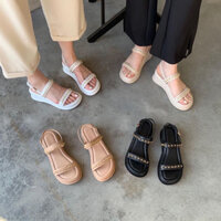 Sandal nữ đế xuồng cao 5cm quai xích