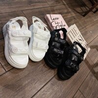 Sandal Nữ Đi Học Đế Cao, Giày Sandal  Đế Bánh Mì Cao 3 Cm Rọ Siêu Xinh Fullbox Êm Mềm Đế Nhẹ Chuẩn Size