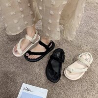 Sandal nữ đi học xỏ ngón quai nhỏ chéo đế bệt