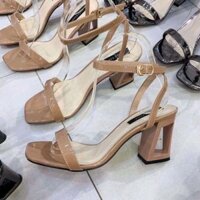 Sandal nữ gót thang cao 7cm - dép quai hậu