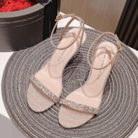 Sandal nữ Hàn Quốc, giày cao gót quai mảnh phối đá bling bling, gót 5 phân, hàng VNXK- tiemgiaydazzling DA552 vip