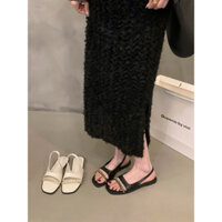 Sandal Nữ Mùa Hè Gắn Xích, Dép Quai Hậu Đế Bằng