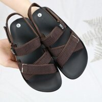 Sandal nữ quai chéo GIAVY-Sandal K345 màu đen và nâu quai dù mềm đế cao su thích hợp mang đi học, đi chơi, đi làm