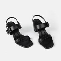 Sandal nữ quai ngang đế cao su êm chân, chống trượt cao 7cm, đen kem vàng bò VinaThi (sản phẩm mới Vinagiay) C57.ES004