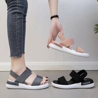 Sandal nữ quai ngang vải trun co giãn siêu tốt, đế đúc nguyên khối siêu êm   - Thời Trang PKT DP16