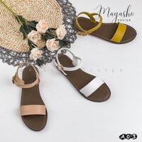 Sandal quai hậu nữ dây mảnh, quai ngang, 3 màu thời trang, đế bệt TPR cao cấp - Mayasho Design A03