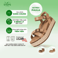 Sandal sức khỏe nữ Aetrex Paula Camel - giày cao đệm mềm nhẹ giảm đau khớp chân, giảm tê mỏi chân suy dãn tính mạch