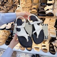 Sandal Xỏ Ngón Nữ Quai Ngang Đế Bệt Cao 2cm Nhẹ Êm