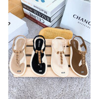 Sandal xỏ ngón nữ, sandal nữ, sandal thổ cẩm nữ, sandal đi biển nữ MAILIAA quai thổ cẩm mã T