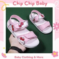 Sandal Xốp EVA Siêu Nhẹ Cho Bé Gái Màu Hồng Hello Kitty Size 25