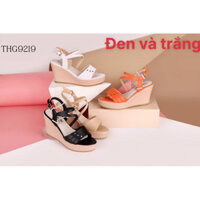 Sandals đế xuồng 9p quai da bản ngang hàng cao cấp