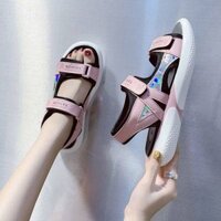 Sandals thể thao Nữ 2020 Mùa hè mới Hàn Quốc của sinh viên chống trượt Hàng trăm người nổi gió Net Red Pine Cake dày đáy