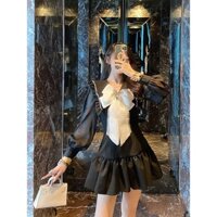 SẴN🎀Đầm công chúa quý tộc Pháp kèm tag nơ hoàng gia nàng thơ đi Đà Lạt kiểu tiểu thư tay bồng cổ ngọc retro vintage