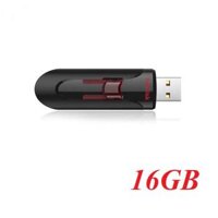 Sandisk 15681 CZ600 16GB Cruzer Glide USB3.0 Black with red slider retractable design