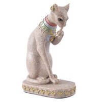 Sandstone Egyptian Mau Cat Statue Sculpture Hand Carved Collectible Figurine