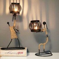 Sáng Bắc Âu Tạo Sắt Phi Kim Loại Candle Holder Wedding Giáng Sinh Nội Thất Bàn Ăn Trang T