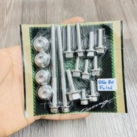 [SÁNG BÓNG] BỘ ỐC SALAYA INOX TRANG TRÍ CHI TIẾT ĐẦU LÒNG XE FUTURE LED CAO CẤP (MẪU THÁI)