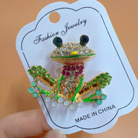 Sáng Bóng Nhiều Màu Sắc Đầy Kim Cương Giả Ếch Trâm Cài Cho Nam Unisex Động Vật Chân Tiệc Văn Phòng Phụ Kiện Thường Ngày Quà Tặng