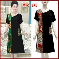 Sang Chảnh - Đầm Suông Lụa Trung Niên Nữ Đẹp Phối Màu Cao Cấp Bigsize Tặng Mẹ U50 U60 3326 3328
