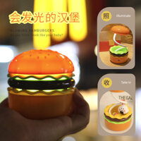 Sáng Tạo Burger Đèn Ngủ Sạc Đầu Giường Ngủ Trẻ Em Học Bút Chì Mài Có Thể Bảo Quản Đèn Bàn Quà Tặng