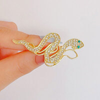 Sáng Tạo CZ Zircon Rắn Thổ Cẩm Cho Nam Nữ Quần Áo Phụ Kiện Kim Cương Giả Động Vật Xòe Niche Thiết Kế Phụ Kiện Chân