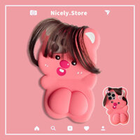 Sáng Tạo DIY Nổ Tóc Loopy Beaver Giải Nén Pinch Ốp lưng Tương Thích Cho iPhone 15 14 13 12 Pro Max 11 14Promax Vỏ Silicon Chống Sốc