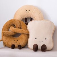 Sáng Tạo Đồ Ăn Nhẹ Ăn Sáng Bánh Mì Nướng Bánh Mì Baguette Croissant Sang Trọng Đồ Chơi Búp Bê Gối Trẻ Em Làm Dịu Búp Bê