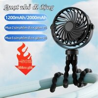 Sáng tạo mới Baby Trolley Fan USB Mini Clip có thể sạc lại Quạt cầm tay ngoài trời Octopus Claw Quạt nhỏ