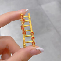 Sáng Tạo Mới Đồng Mạ Vàng Mặt Dây Chuyền Vàng Bước Lên Mặt Dây Chuyền Vòng Cổ Tre Cầu Thang Đồ Trang Trí Tân Gia Quà Tặng
