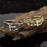 Sáng Tạo Nam Thần Bí Mặt nạ Nhẫn Goth Phong Cách Mặt nạ Mở Nhẫn Cho Nam Nữ Món Quà Trang Sức