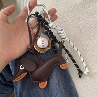 Sáng Tạo Nước Alkaline Bánh Mì Bagel Bagel Mặt Dây Bóng Chày Dây Xe Bện Móc Khóa G5k0