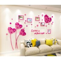 Sáng Tạo Tình Yêu Hoa Ảnh Treo Tường 3D Acrylic Dán Tường Ghế Sofa Phòng Khách Đầu Giường Tivi Nền Dán Tường Khung Ảnh Trang Trí Phòng trang Trí Mica Tranh