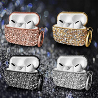 Sang Trọng 3D Bid Bling Diamonds Lấp Lánh Cứng Mềm Dành Cho Airpods Pro 1 2 3 Tai nghe không dây Vỏ Dễ Thương Có Móc Khóa