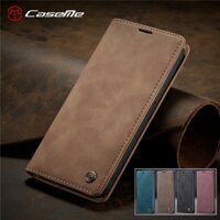 Sang Trọng Bao Da Điện Thoại Nắp Lật Kèm Ngăn Đựng Thẻ Màu Nâu Cho for iPhone 13 12 Mini 11 Pro Max Ốp