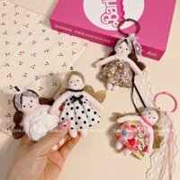 Sang Trọng Đồ Chơi Búp Bê Móc Khóa Váy Hoa Tóc Dài Búp Bê Bé Gái Móc Khóa Túi Treo / jj