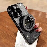 Sang Trọng Gradient Lấp Lánh Vòng Chân Đế Mạ Từ Tính Ốp Lưng Điện Thoại iPhone 15 14 13 12 11 Pro Max 15 Plus Bảo Vệ Camera Chân Đế Chống Sốc Vỏ Silicon Mềm