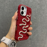 Sang Trọng Họa Tiết Núi Tuyết Stereo Bạc Rắn Ốp lưng iPhone16 15 14 13 12 Pro Max Chống Sốc Bảo Vệ Camera Ốp Lưng Cứng Chống Rơi