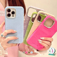 Sang Trọng Kem Lụa Satin Họa Tiết Ốp lưng iPhone 16 15 14 13 12 Pro Max Màu Trơn Nhung Họa Tiết Đá Cẩm Thạch Chống Sốc Ốp Lưng