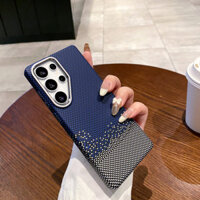 Sang Trọng Kết Cấu Sợi Carbon Từ Tính Sạc Không Dây Ốp lưng Samsung Galaxy S25 Ultra S25 Plus S25 Kim Loại Bảo Vệ Camera Slim Chống Sốc Cứng Ốp Lưng PC