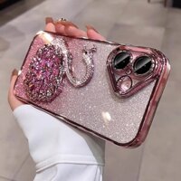Sang Trọng Mạ Kim Cương Thiên Nga Gradient Lấp Lánh Ốp lưng iPhone 16 15 14 13 11 12 Pro Max 16 Plus Ốp Lưng Mềm TPU Silicon Vỏ Điện Thoại Chống Sốc Bảo Vệ Mặt Sau
