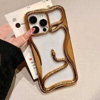 Sang Trọng Mạ Sáng Tạo Rỗng May Mắn Rắn Silicon Ốp lưng iPhone 16 Pro Max 15 14 13 12 11 Pro Max Vỏ Bảo Vệ Chống Sốc Silicon Mềm Ốp Lưng