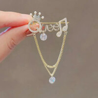Sang Trọng Nữ Hoàng Âm Nhạc Ký Hiệu Thổ Cẩm Chân Vương Miện Thời Trang Chữ Kim Cương Giả Thổ Cẩm Quần Áo Trang Sức Cho Nữ