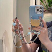 Sang Trọng Ốp Điện Thoại Dẻo Màu Hồng Kèm Giá Đỡ Hình Trái Tim & Dây Đeo Cho iphone 11 12 13 14 15 pro max