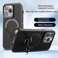 Sang Trọng Ốp Điện Thoại pc Cứng Có Giá Đỡ Nam Châm Làm Mát Tản Nhiệt Cho iphone 15 14 13 12 promax 15 plus