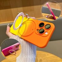 Sang Trọng Ốp Điện Thoại silicone Mềm Chống Sốc Màu gradient Có Giá Đỡ Nam Châm Cho iphone 15 pro 15 11 12 13 14 pro max 15 plus