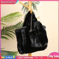 Sang Trọng Vai Thời Trang Thu Đông Faux Fur Tote Di Động Thường Ngày Cho Túi Làm Việc