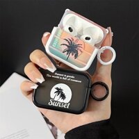 Sang Trọng Vỏ Bảo Vệ Hộp Sạc Tai Nghe bluetooth airpods 1 2 3 airpods pro 2 Hình Cây Dừa Chống Sốc